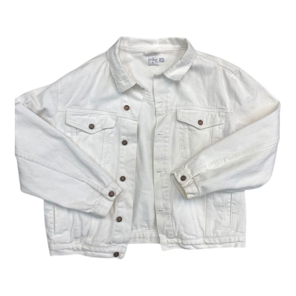 Jacket Denim By Cmc In White Denim, Size:6 Supply